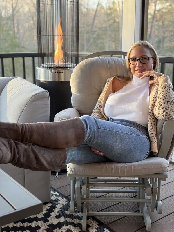 Boots up on the ottoman